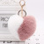 Color Matching Heart Shape Bag Pendant Peach Heart Keychain Imitation Rex Rabbit Heart-Shaped Fuzzy Ball Pendant Fur Car Key Ring