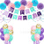 Mermaid Birthday Party Supplies Party Decoration Set Happy Birthday Banner Balloon Paper Flower Ball Spiral Charm