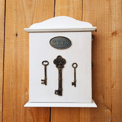 New Lotus European Retro Entrance Console Table Wall Hook for Keys Wooden Key Box Jewelry Box Hook Storage Box Creative