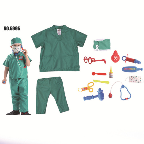 children‘s surgical gown suit green doctor surgical gown kindergarten role-playing costume cosplay dress up