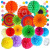 Cross-Border Birthday Party Decoration Pendant Colorful Paper Fan Flower Set Honeycomb Ball Birthday Pulling Banner Party Decoration Supplies