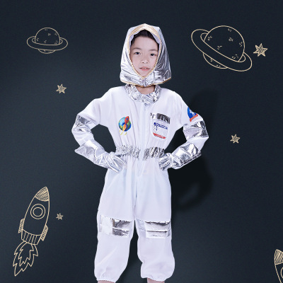 Astronaut Costume Halloween Children's Space Pilot Cosplay Space Suit Stage Professional Watch Performance Costume