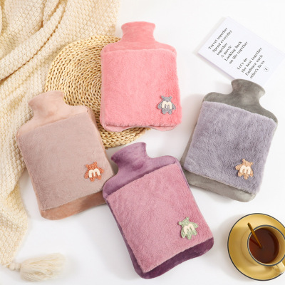 New Plush Hand Warmer Thick PVC Hot Water Bag Water Injection Wholesale Student Cute Hand Warmer Intervention Heating Pad