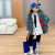 Autumn and Winter Houndstooth Children's Medium and Big Children Thick down Jacket Boys and Girls Short Loose Hooded Coat Korean Style