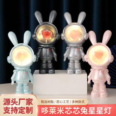 Dorami Core Rabbit Lamp Cartoon Cute Creative Star Lamp Resin Decorations Birthday Gift Student Gift