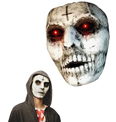 Demon Slayer Red LED Mask Glowing Eyes Creepy Halloween Horror Mask Ball Mask