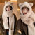 New Thickened Bear Hat Women's Winter Scarf Scarf Three-Piece Plush One-Piece Hooded Gloves Cute Warm