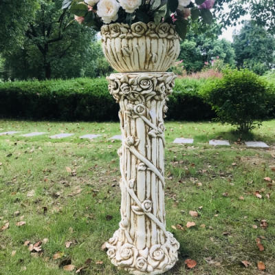 European-Style Retro Rose Flower Column Rose Flower Pot Garden Green Plant Handicraft Simulation