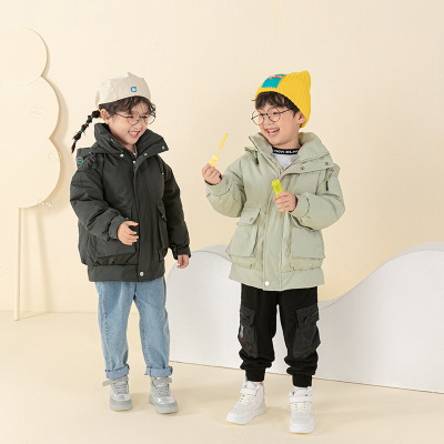 Children's Clothing, down Jacket Children's down Jacket Boys and Girls Thickened White Duck down Medium and Large Children's Clothing, down Jacket Overalls