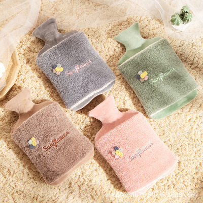 Winter New Hand Warmer Cute Plush PVC Hot Water Bag Water Injection Two-Side Hand Putting Thickened Explosion-Proof Hand Warmer Wholesale