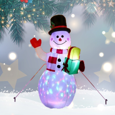 1.5 M LED Luminous Colored Lights Snowman Inflatable Model Christmas Party Courtyard Decoration Props Inflatable Model