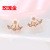 Korean Style Fashion Creative Little Daisy Stud Earrings Women's Back-Mounted Diamond-Embedded Simple Chrysanthemum Oil-Spot Glaze Flowers Stud Earrings Earrings