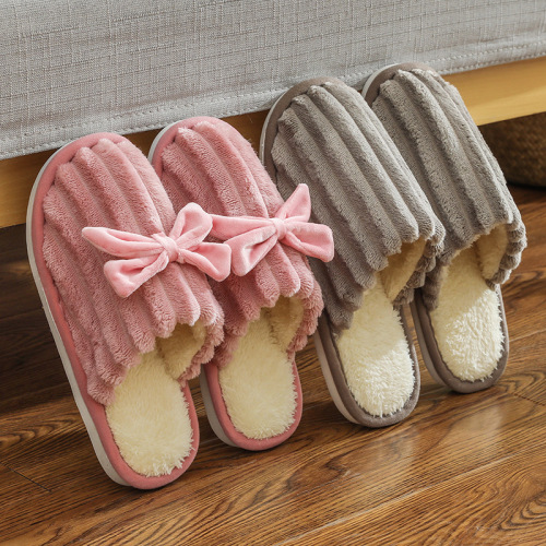 autumn and winter home cotton slippers female indoor warm soft bottom confinement woolen slipper floor non-slip thick bottom couple woolen slipper male