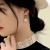 Sterling Silver Needle Korean Black Rose Pearl Earrings Flower Elegant Elegant Three-Dimensional Petals Stud Earrings for Women