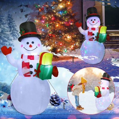 Cross-Border Amazon Christmas Inflation Model Elk Christmas Tree Santa Claus Led Luminous Inflatable Model Ornaments