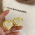 Silver Needle Elegant White Geometric Ear Ring Internet Celebrity Sweet Girl Love Heart Stud Earrings Korean Simple Temperamental Design Earrings