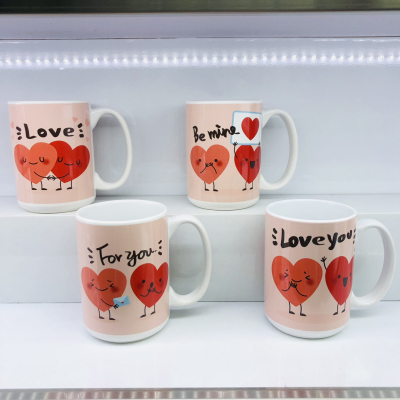 Lv941 Valentine's Day Ceramic Cup 13Oz Mug Wedding Gifts Love Cup Daily Use Articles Water Cup2023