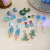 Silver Needle Sky Blue Series Geometric Flower Butterfly Earrings Korean Dignified Sense of Design Earrings Fresh Sweet Earrings