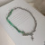 Titanium Steel Jade Letter Splicing Necklace Men's and Women's Fashion Ins Retro Hip Hop Style Accessories Personality Sweater Sweater Chain