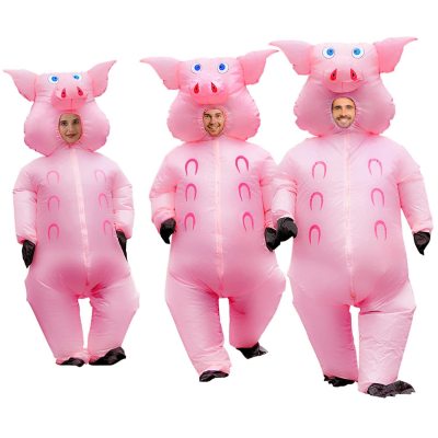 Cute Pink Pig Inflatable Clothing Halloween Birthday Party Funny Inflatable Clothing Doll Show Inflatable Clothing