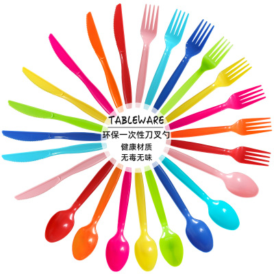 Party Supplies Disposable Knife Fork Spoon Wedding Ceremony Birthday Party to Cut a Cake Fork and Spoon Material Disposable Tableware