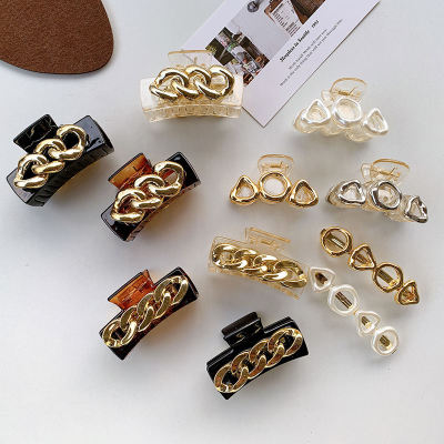 Geometric Spring Hair Clip Metal Vintage Simple Hair Accessories Girl Women Fashion Hair Claw