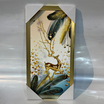 Traditional Chinese Painting Abstract Gold Line Painting Handmade Gold Silk Decorative Painting Gilding Handmade Painting Gold Line Three-Dimensional Handmade Finish Calligraphy and Painting