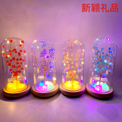 Lucky Stone Acrylic Lucky Tree Glass Cover with Light Decoration Valentine's Day Christmas Holiday Gift &#127873;