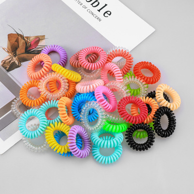 Factory Direct Sales Korean Style Spiral Phone Line Hair Ring Girl's Rubber Band Ponytail Bandeau Hair Accessories Headdress Wholesale