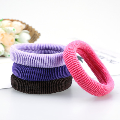 Classic Style Simple Low Stretch Yarn Rubber Band Seamless Color Hair Ring Hair Accessories Head Rope Tie Hair 2 Yuan Store Supply