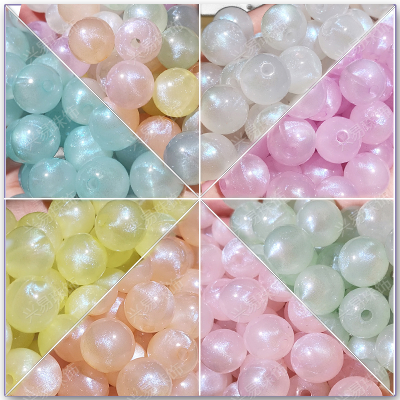 New Best-Seller on Douyin Mermaid Thin and Glittering Straight Hole round Beads Diy Beaded Handmade Hair Accessories Headdress Rubber Band Hair Ring