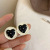 Silver Needle Elegant White Geometric Ear Ring Internet Celebrity Sweet Girl Love Heart Stud Earrings Korean Simple Temperamental Design Earrings