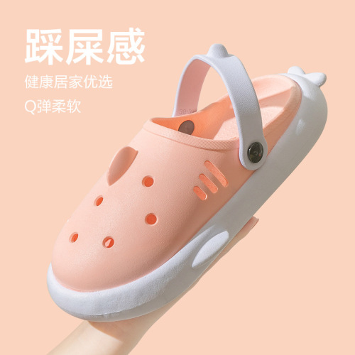 cartoon hole shoes sandals women‘s summer closed toe non-slip beach flat parent-child fashion wear-resistant outdoor sandals men
