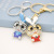 New Hot Sale Exquisite Glasses Rabbit Rhinestone Keychain Bag Ornaments a Large Number of Spot Diamond-Embedded Key Chain Gifts