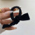 Simple Elegant Black Fabric Bow Beaded Hair Band Female Ponytail Rubber Band Vintage Leather Case Velvet Hair Accessories