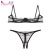 Fee Et Moi Sexy Lingerie Three-Point Half Support Hollow-out Underwire Bra Embroidered Mesh Women's Underwear