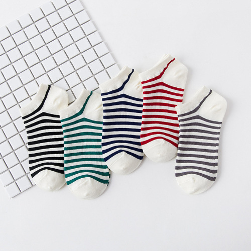 Socks Spring and Summer New Striped Women‘s Socks Japanese Cotton Boat Socks Women‘s Socks Breathable Short Socks Factory Wholesale