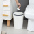 Household Minimalist Trash Can Kitchen Bathroom Bedroom Study Flap Trash Can Pressure Ring Storage Bucket Plastic Wastebasket