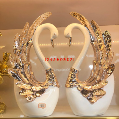 Swan Decoration Resin Plating Soft Outfit Crafts Wholesale