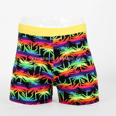 New Swimming Trunks Factory Wholesale Weimen Polyester Men's Boxer Swimming Trunks Printed Swimming Trunks 