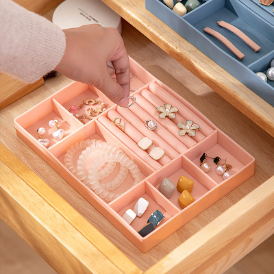 Silicone Jewelry Storage Box Creative Desktop Cosmetics Multi-Grid Storage Rack Earrings Ear Studs Storage Jewelry Box