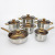 Hz19 Wholesale Stainless Steel Pot Set Induction Cooker Gas Stove for Amazon Gold Plated European 12 Pieces Pot Set