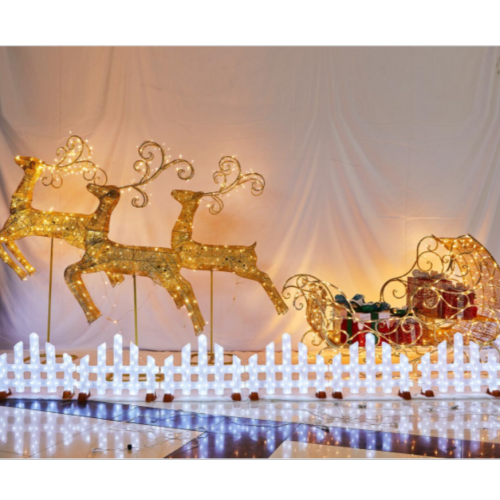 christmas party supplies christmas decoration foreign trade luminous deer carriage suit hotel shopping window