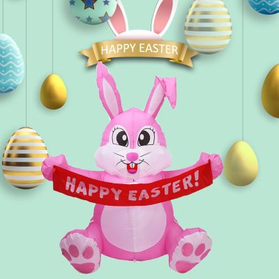 2022 Amazon Easter Inflatable Model Happy Easter Rabbit Egg Carrot Inflation Model