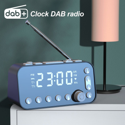 European Version of DAB Bedside Alarm Clock Radio, Large Screen Dual Alarm Clock, Dual USB Port to Charge Mobile Phone