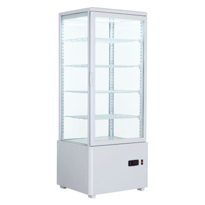 98L Four-Side Glass Refrigerated Display Cabinet Refrigerator/Bar Freezer/Beverage Fruit Braised Flavor Preservation Vertical Commercial