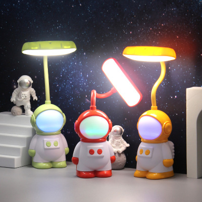 USB Astronaut Table Lamp Children Student Dormitory Desk Eye Protection Reading LED Desk Lamp Bedside Warm Light Small Night Lamp