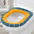 New Contrast Color Handle Polyester Thickened Universal Elastic Toilet Seat Cushion Cute Cartoon Color Matching Pumpkin Pattern Toilet Mat