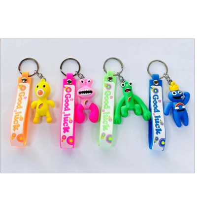 Creative Rainbow Guy Series Keychain Women's Bag Pendant PVC Flexible Glue Keychain Car Key Chain Accessories