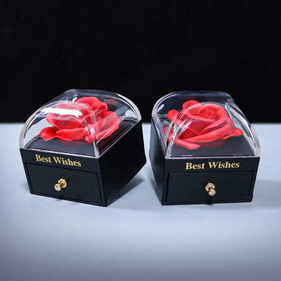 2022 Cross-Border Private Rose Gift Box Preserved Fresh Flower Jewelry Storage Box Shijia Color Jewelry Box in Stock